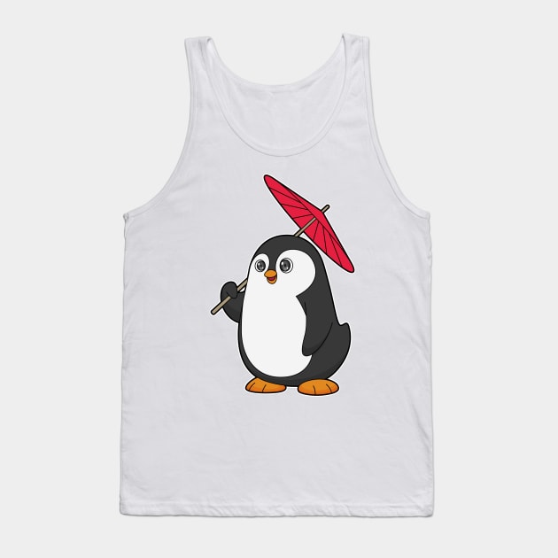 Penguin Umbrella Tank Top by Markus Schnabel